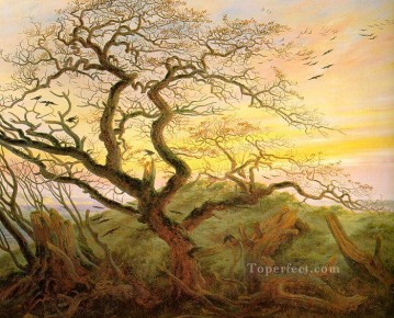  friedrich art painting - The Tree of Crows Romantic landscape Caspar David Friedrich